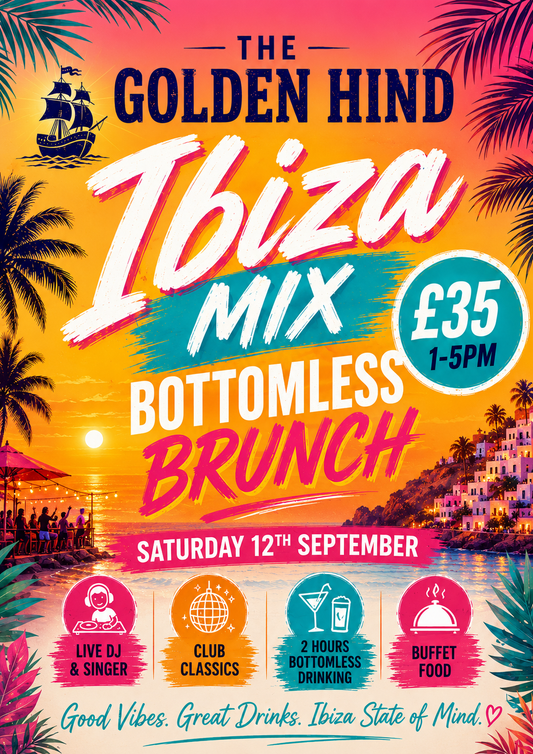 🌴☀️ Ibiza Mix Bottomless Brunch 🌴☀️ Saturday 12th September 🕐 1pm – 5pm